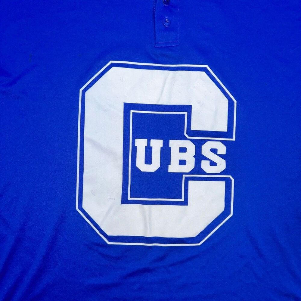 Chicago Cubs Alleson Athletic Henley Baseball Jersey Shirt Mens XL Blue #15 - Picture 2 of 8